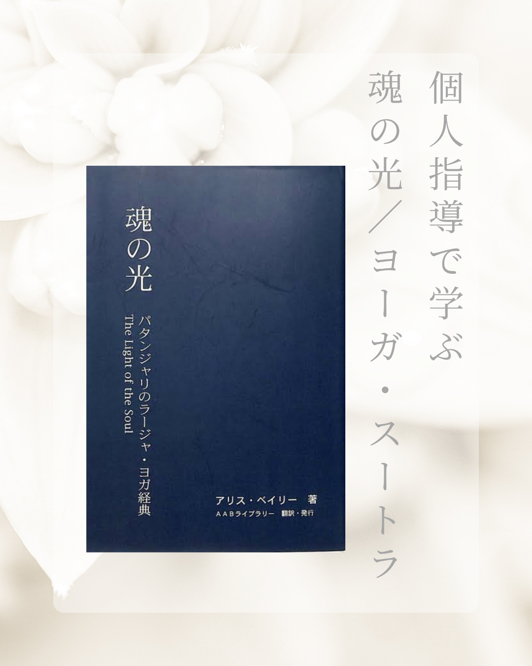潜在意識を書き換えて内なる声に導かれて生きる「魂の光/ヨーガ・スートラ」個人指導・新規受講者募集